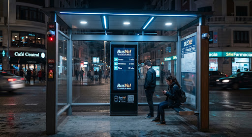 Parada de bus segura y moderna del sistema Parada Segura en Cartago
